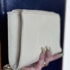 🎁DIOR Cream Designer Clutch MAKEUP BAG🎁NEW😎
